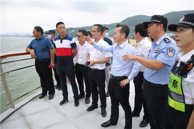 陈清一行前往大梅沙海滨公园检查相关工作