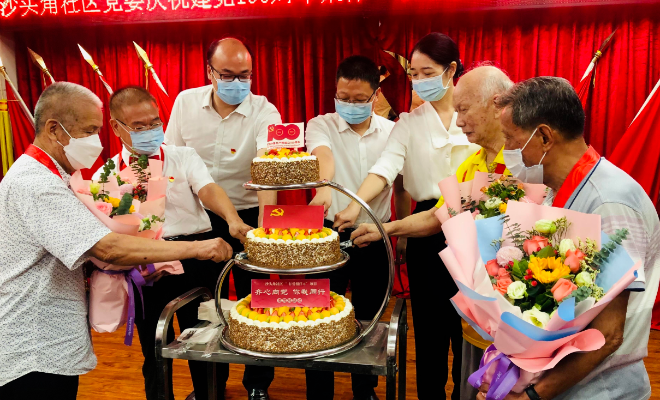 庆祝建党100生日蛋糕图图片
